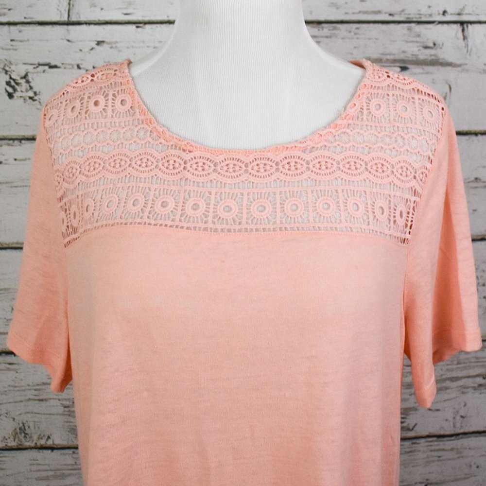 Old Navy Peach Lacy Shoulder Shirt
